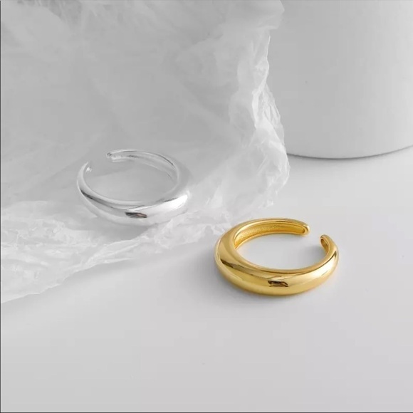 𝅺💎new 18k Gold/ 925 Sterling Silver Minimalist Ring - Picture 3 of 8
